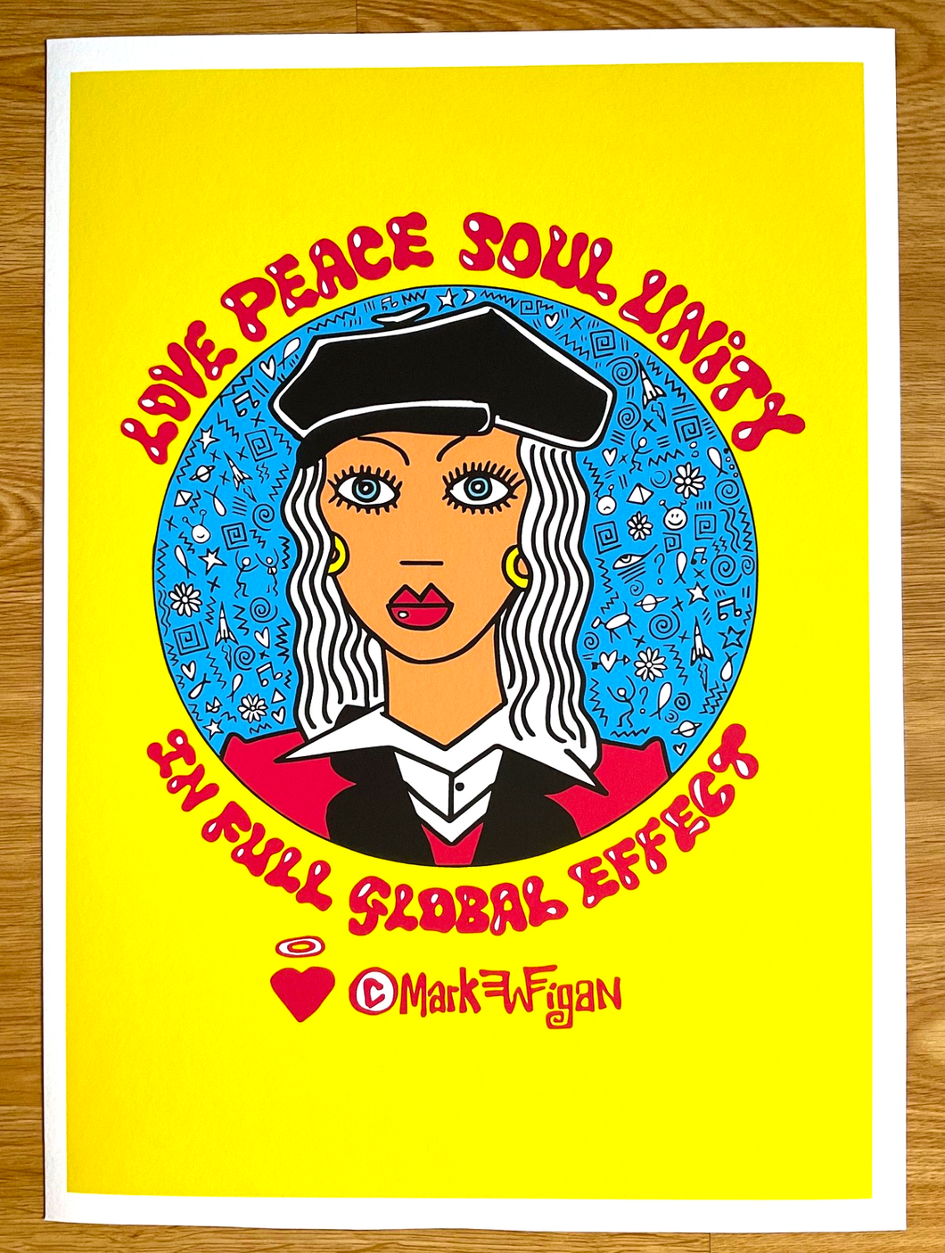 Love Peace Soul Unity A3 hand signed limited edition giclee print